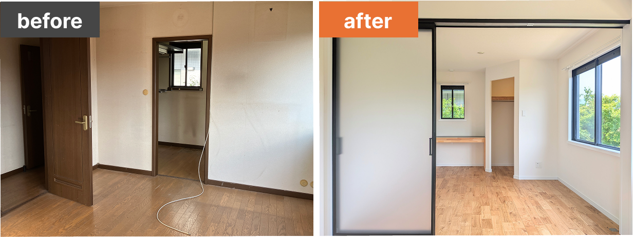 寝室before-after