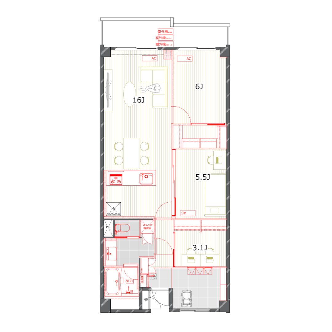 リノベーション後の間取りです。